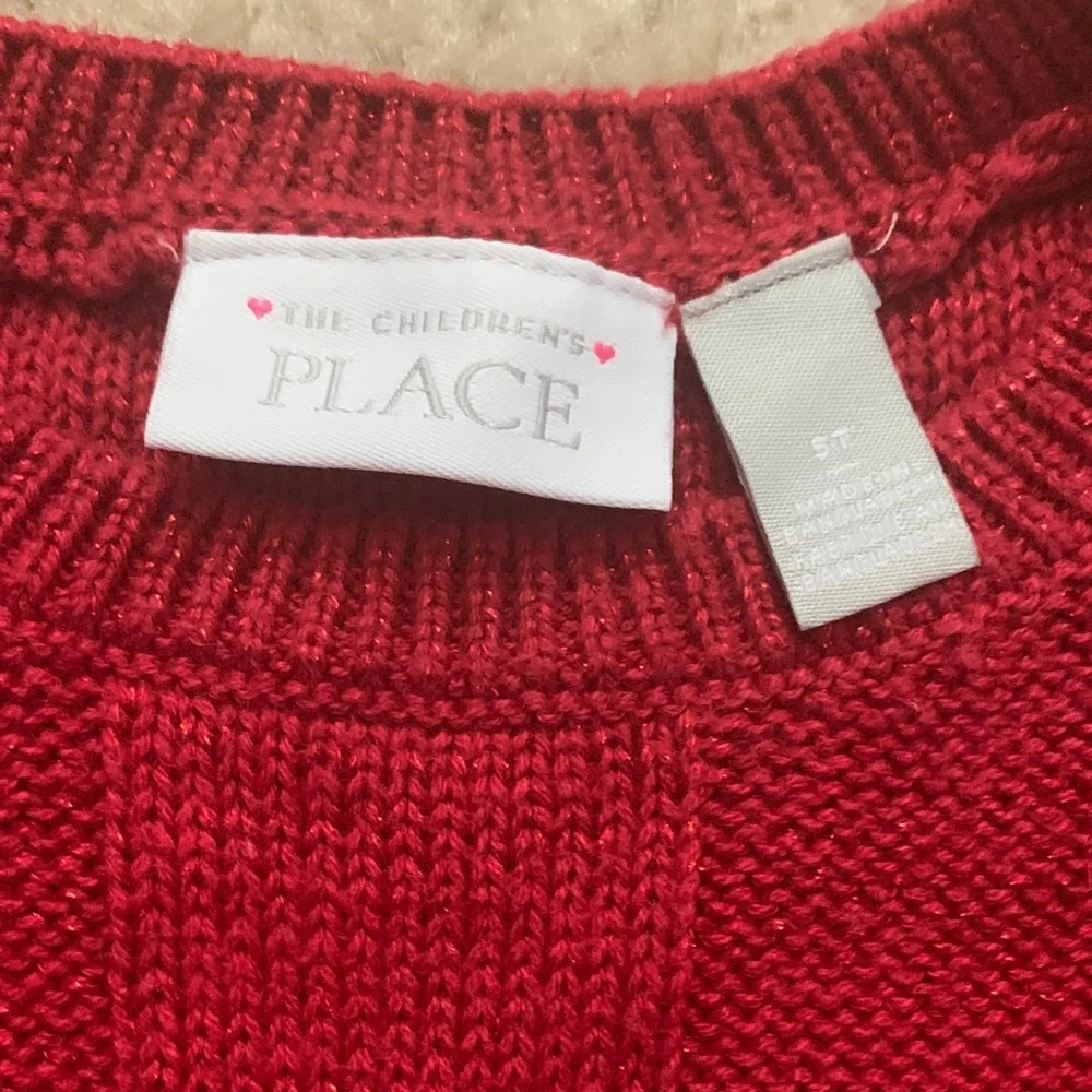 The Children's Place Red Cable Knit Sweater Dress - Picture 2 of 4
